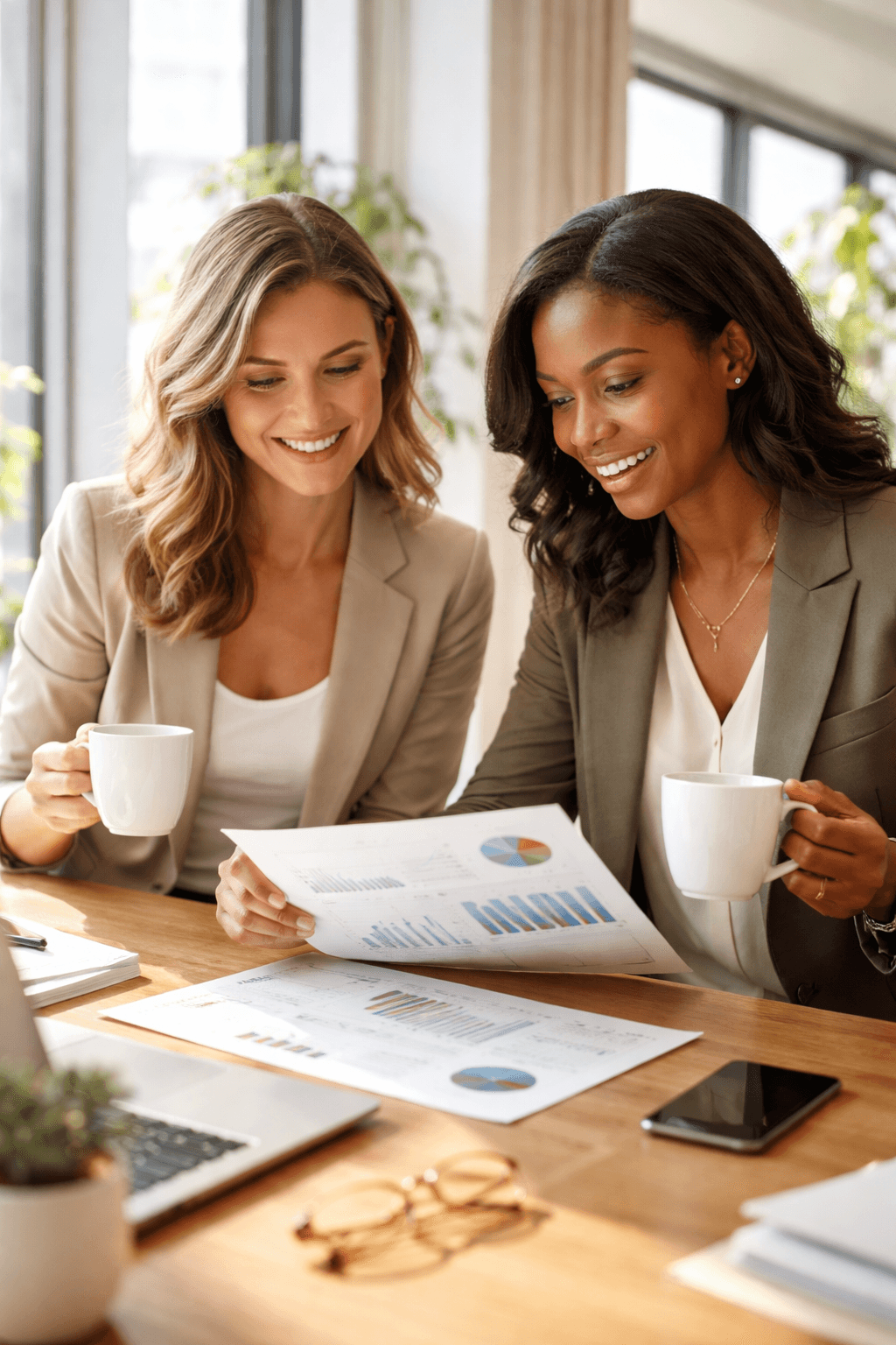 Two professionals reviewing health data together